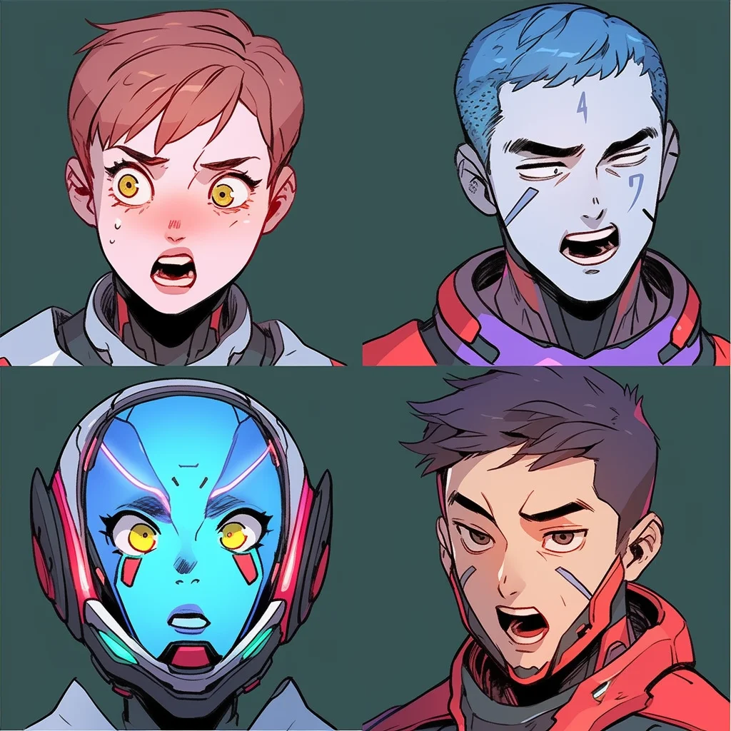 Sci-fi character headshots