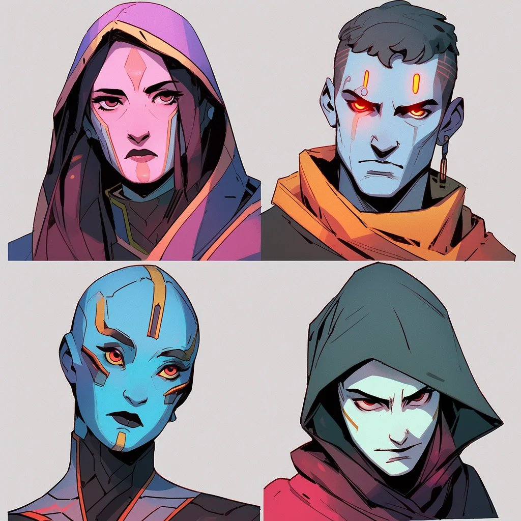 Sci-fi character headshots