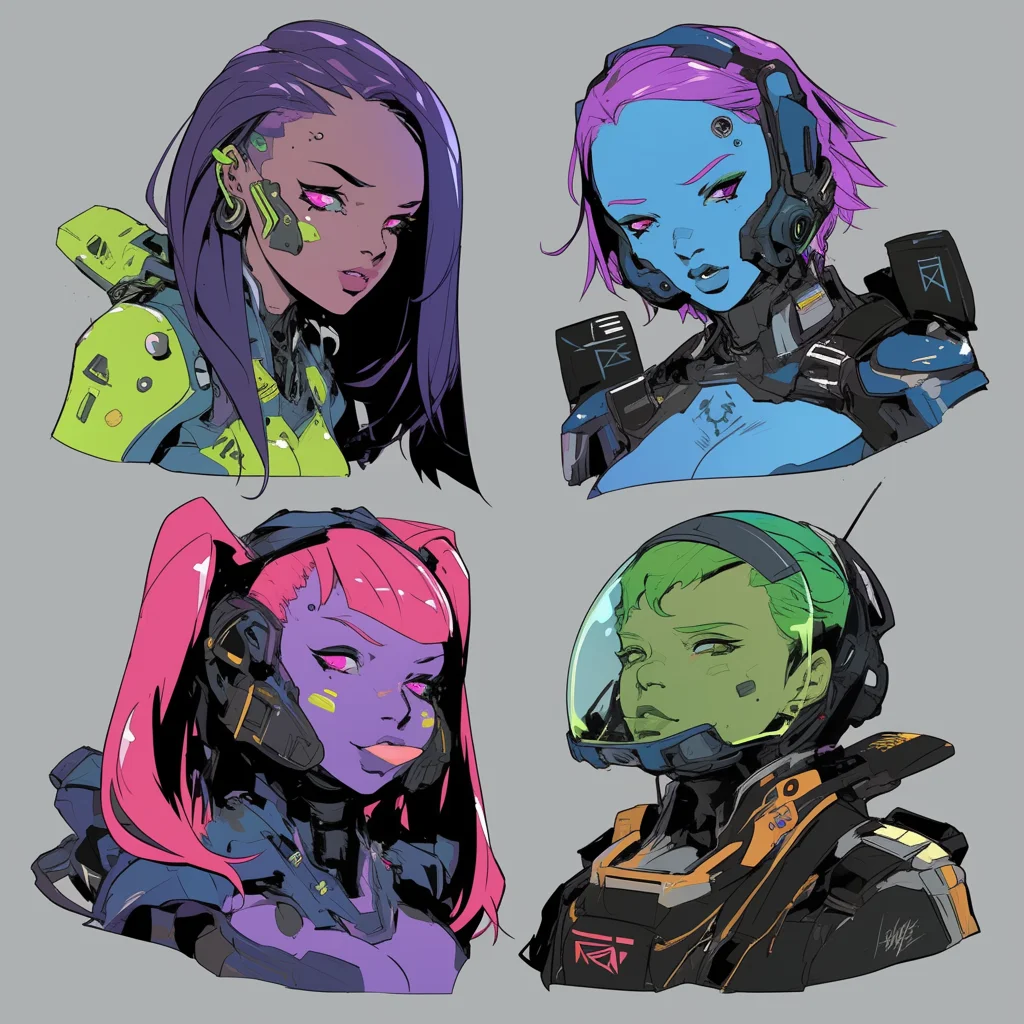 Sci-fi character headshots