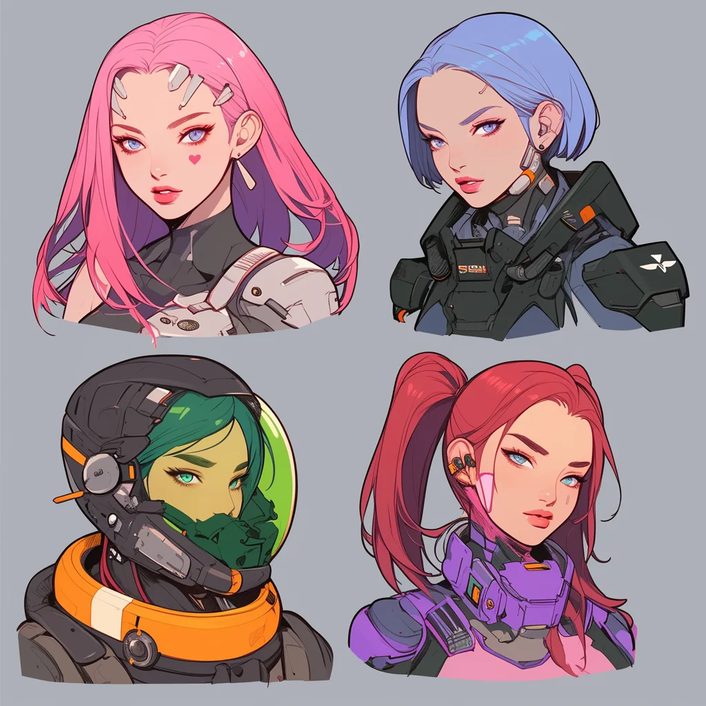 Sci-fi character headshots