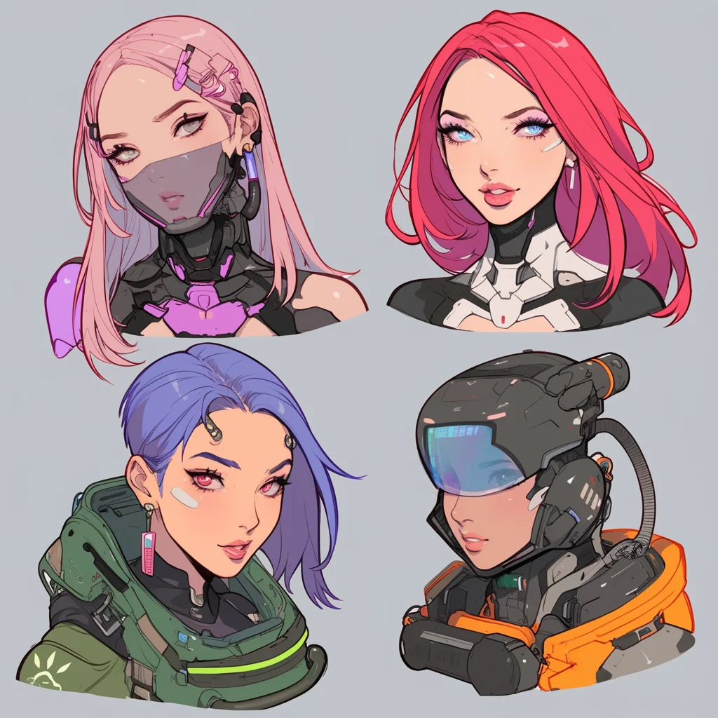 Sci-fi character headshots