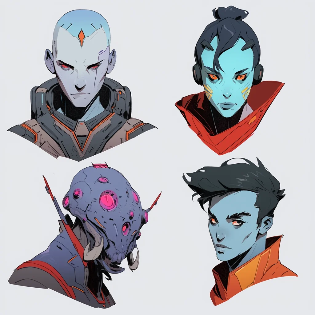 Sci-Fi character headshots