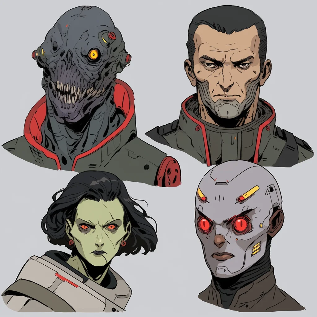 Sci-Fi character headshots