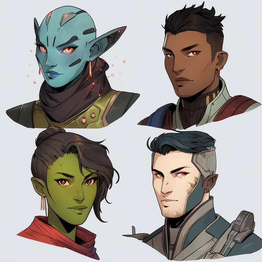 Sci-Fi character headshots