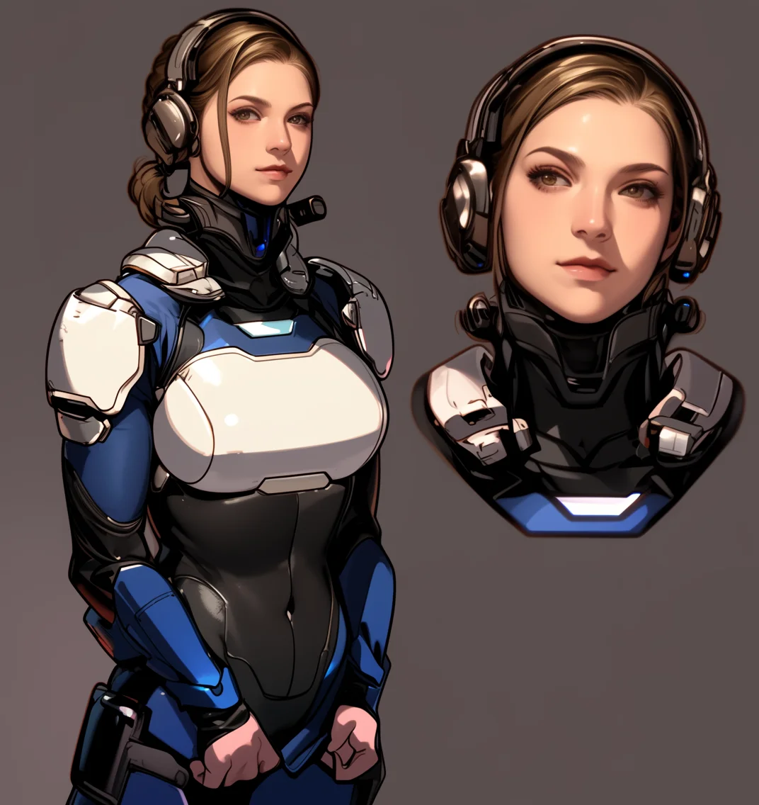 Star Army Female Humanoid - 2 Views