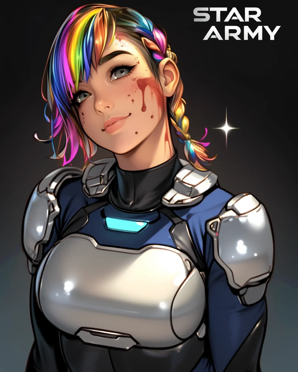 Star Army Female Humanoid - Colorful Warrior