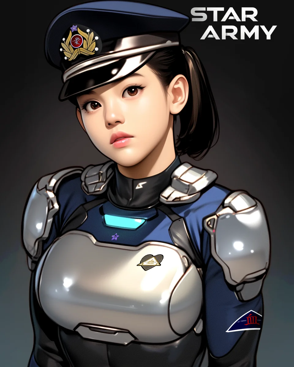 Star Army Female Humanoid First Fleet Chui with Officer Cap