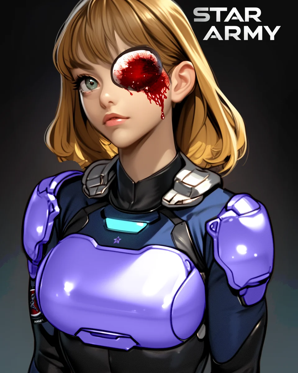 Star Army Female Humanoid Infantry with eye injury