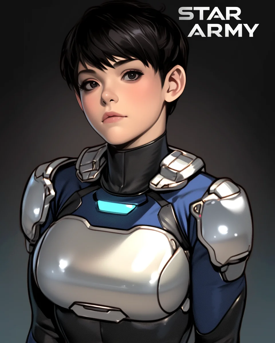 Star Army Female Humanoid - Short Hair