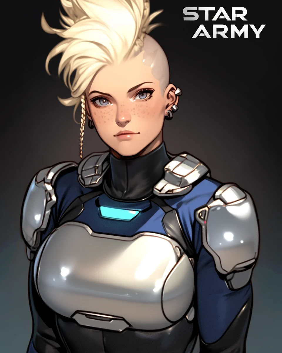 Star Army Female Humanoid with Fauxhawk