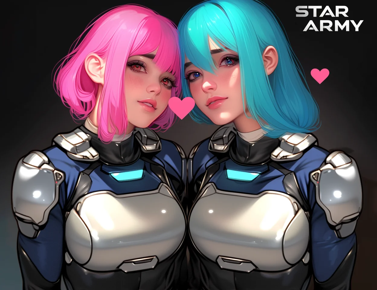 Star Army Female Humanoids in Love