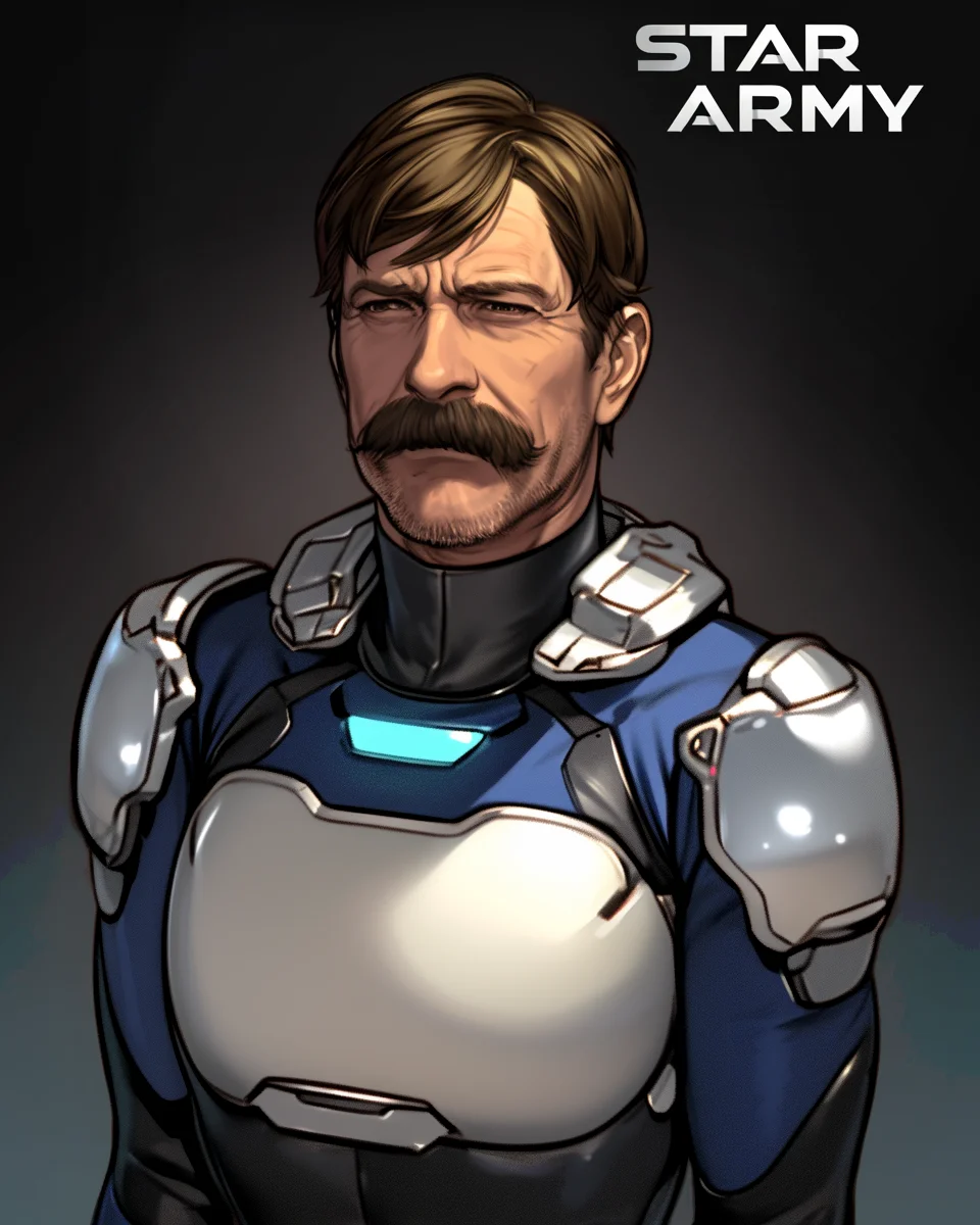 Star Army Humanoid Male with Mustache