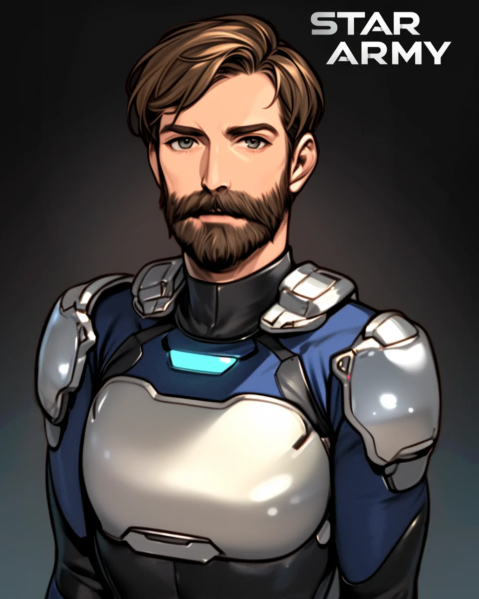 Star Army Male Humanoid - Bearded