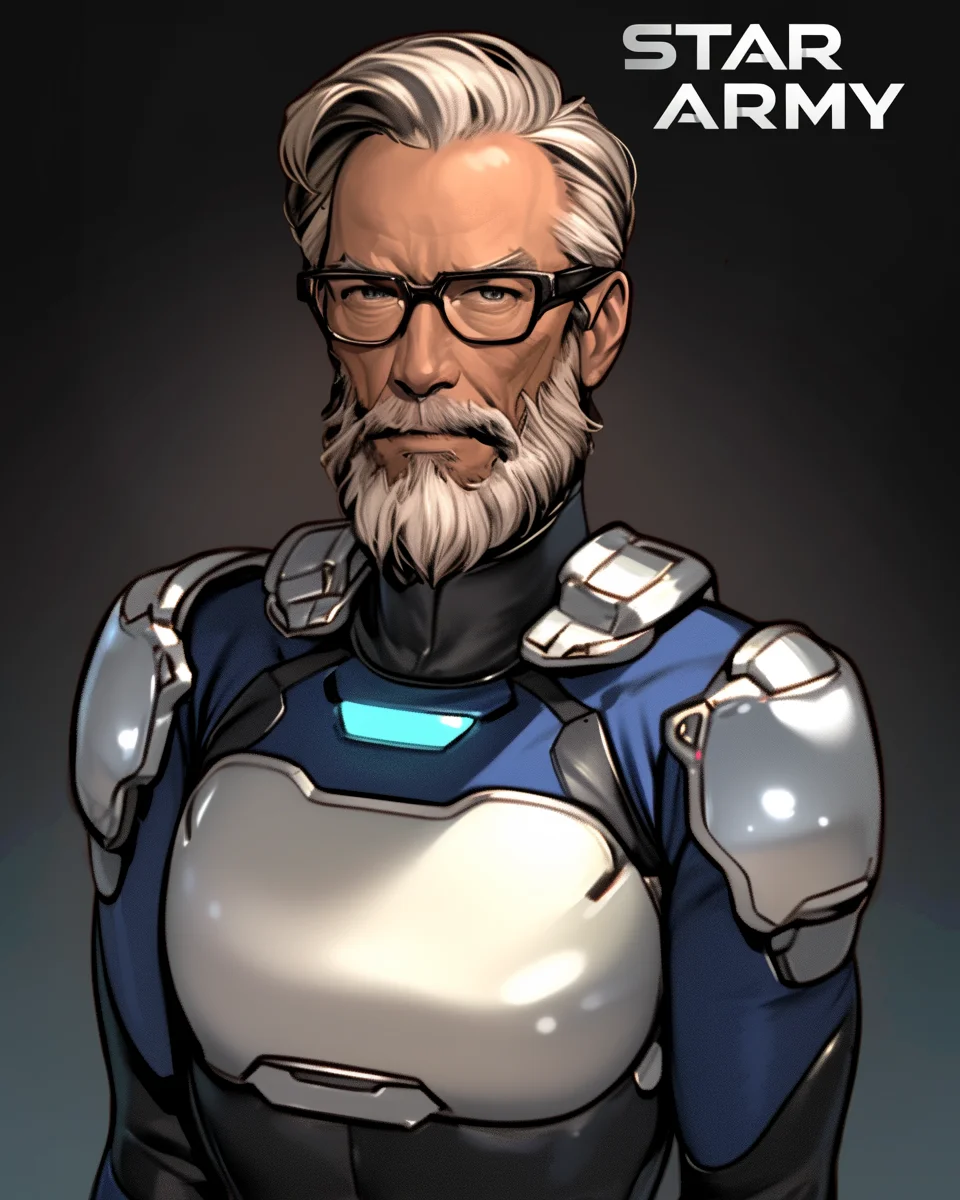 Star Army Male Humanoid with glasses