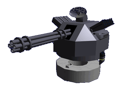 Ke-T9-W3300 - 30mm Gatling Turret with drum detached